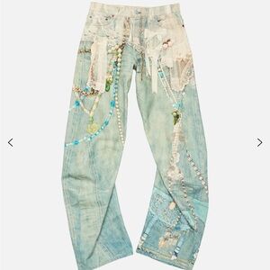 Acne Studio 3D print lace jeans 2006